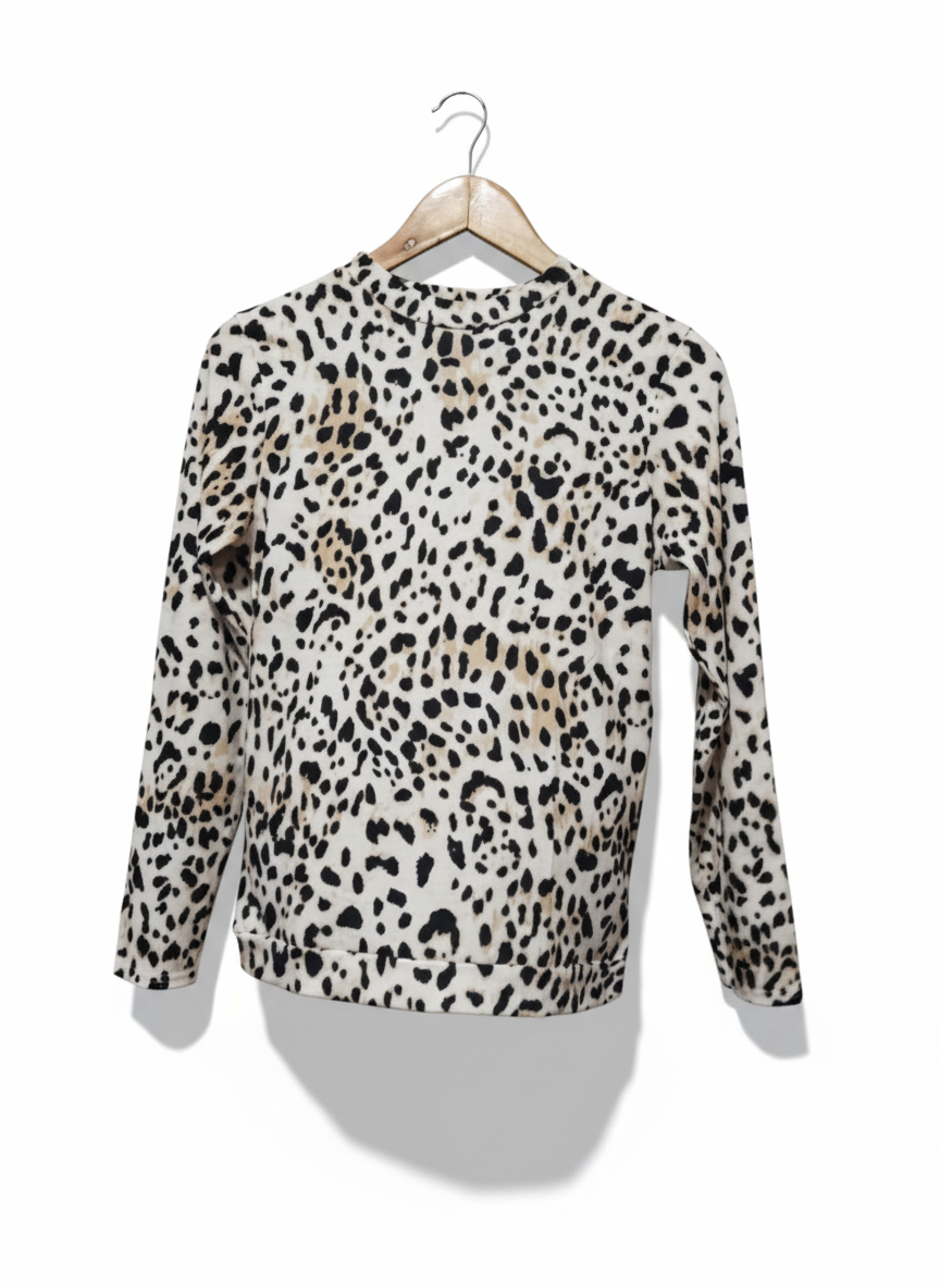 NEW LOOK Leopard Print Long Sleeve  Crew Neck Sweat Shirt W-16.5 / L-23