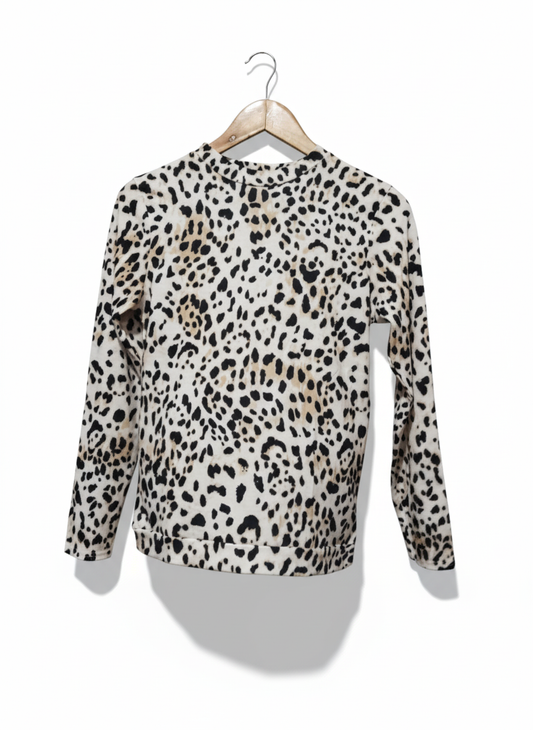 NEW LOOK Leopard Print Long Sleeve  Crew Neck Sweat Shirt W-16.5 / L-23
