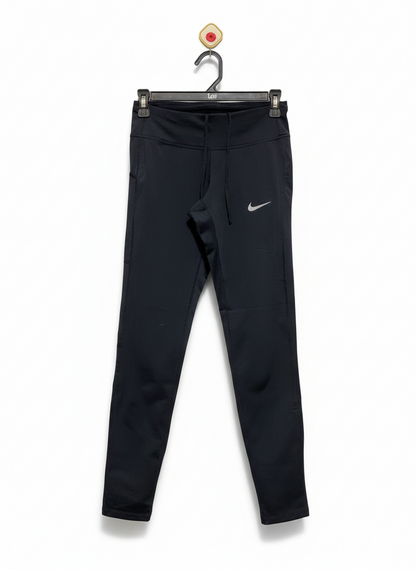 NIKE |M| WAIST 26| WOMEN’S MID-RISE DRI-FIT RUNNING LEGGINGS WITH DRAWSTRING - BLACK