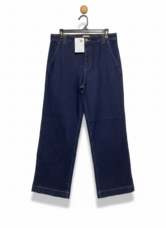 SUSSAN |XL| WAIST 33|B14|WOMEN’S HIGH-WAISTED WIDE-LEG JEANS - PREMIUM DARK INDIGO WASH