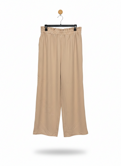 SHEIN |XL| WAIST 30| TAN WIDE-LEG ELASTIC PAPERBAG WAIST TROUSERS