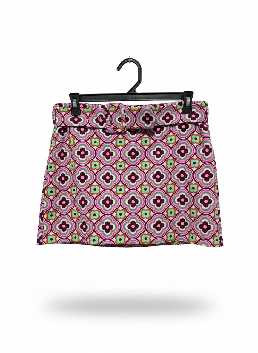 ZARA |L| WAIST 30| RETRO GEOMETRIC PRINT MINI SKIRT