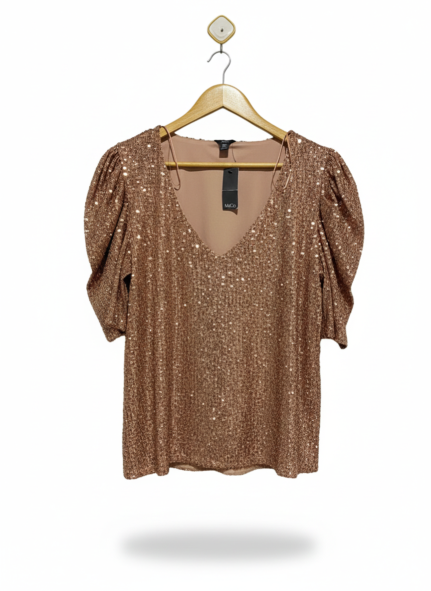 MISSGUIDED |L| BUST 19| Beautiful Christmas pink Sequin Top