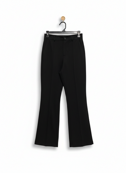 FASHION |M| WAIST 28| PREMIUM BLACK HIGH-WAISTED FLARED TROUSERS