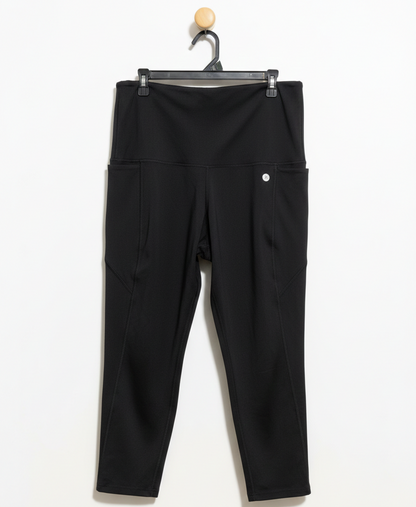 ACTIVE TRUTH |XL| WAIST 36| BLACK HIGH-WAISTED CAPRI YOGA LEGGINGS WITH SIDE POCKETS