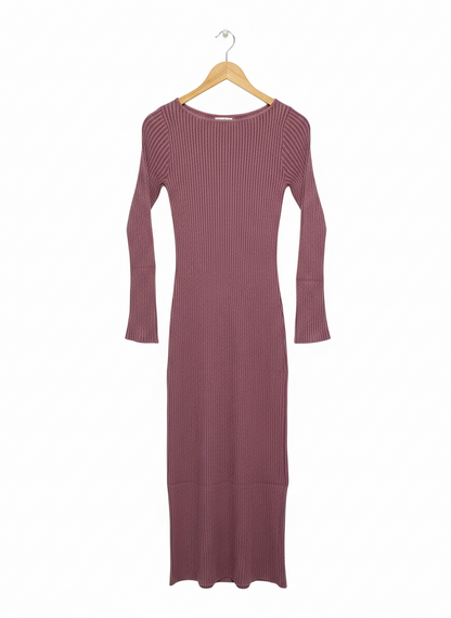 Wayf Alexi Long Sleeve Rib Dress |M| BUST 13|