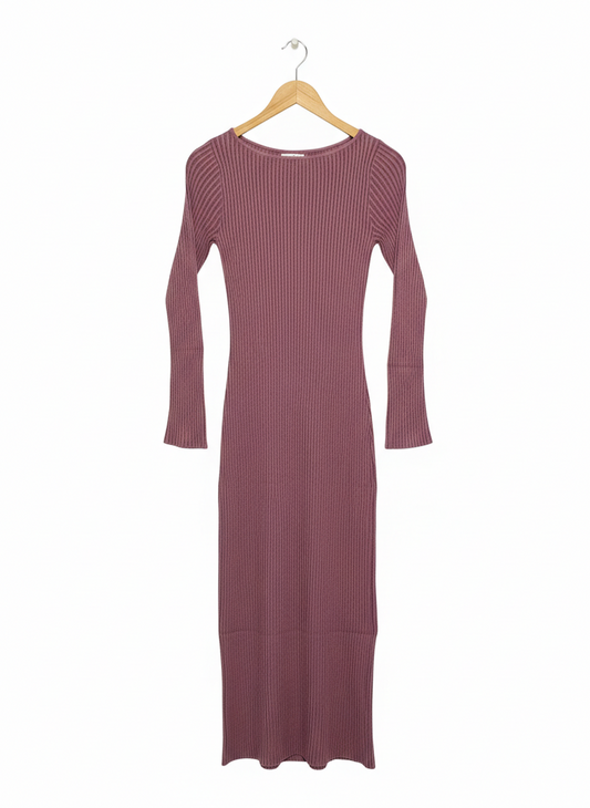 Wayf Alexi Long Sleeve Rib Dress |M| BUST 13|