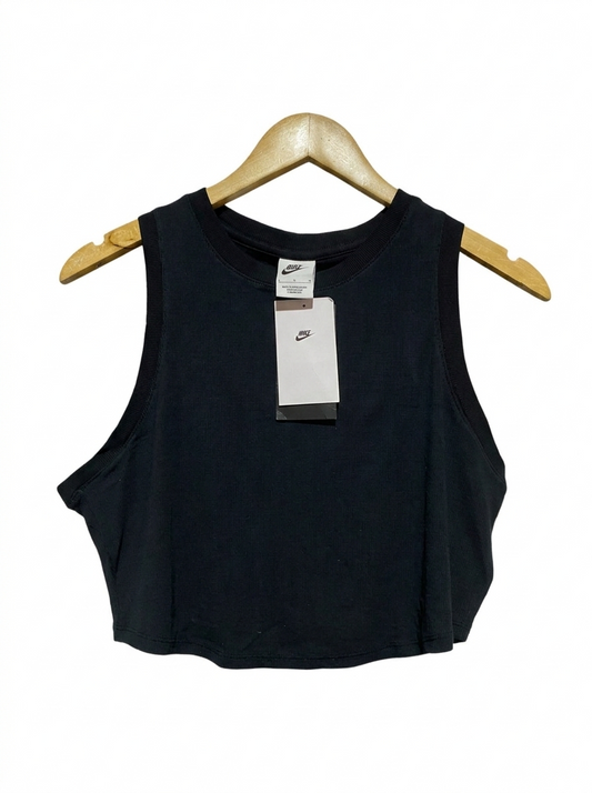 NIKE |L| BUST 18| BLACK ONE FITTED DRI-FIT CROPPED TANK TOP