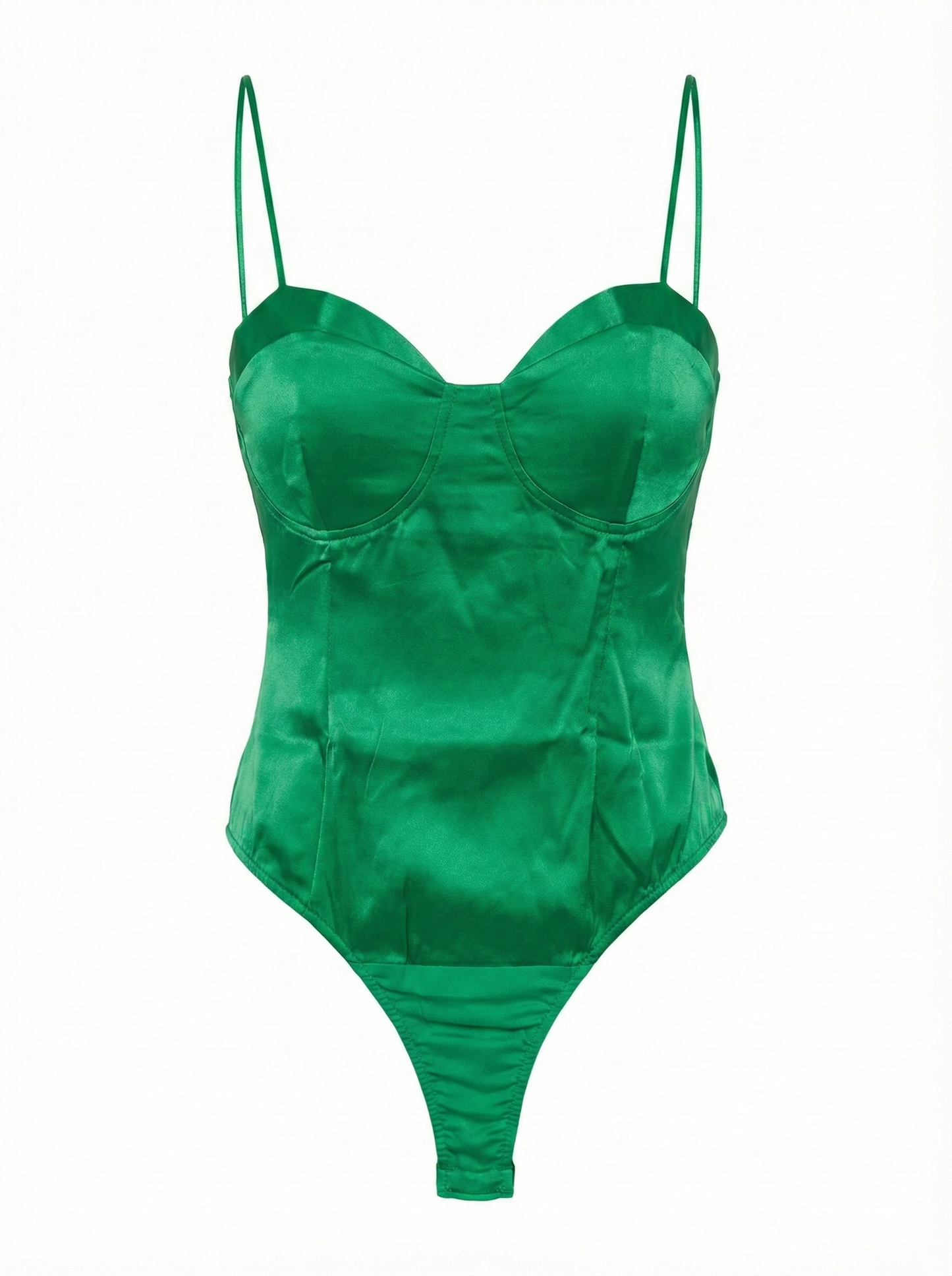 PRIMARK|M|BUST 15|GREEN SATIN THONG BODYSUIT