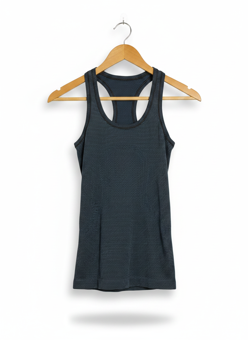 LULULEMON |XS| BUST 12| SWIFTLY TECH RACERBACK TANK TOP 2.0 - STRIPED GREY / BLACK