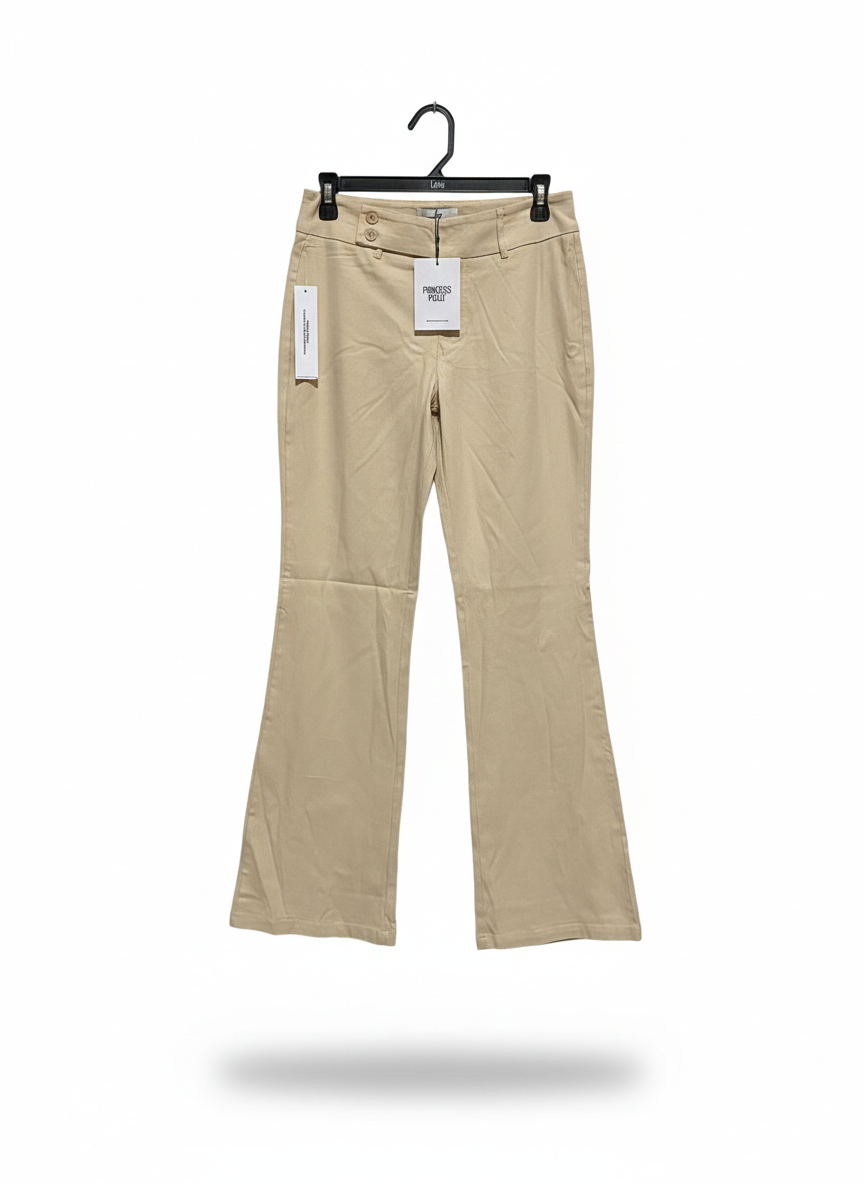 PRINCESS POLLY |M| WAIST 28| PRINCESS POLLY BEIGE FLARE TROUSERS