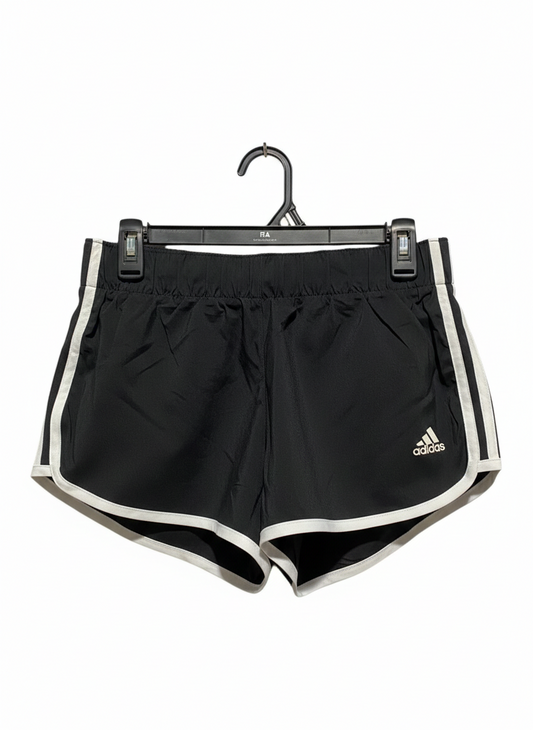 ADIDAS |M| WAIST 28| BLACK & WHITE 3-STRIPE RUNNING SHORTS - CLASSIC ATHLETIC SHORTS