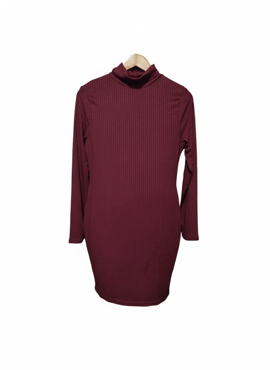 SAW IT FIRST Women's High Neck Sleeve Bodycon Sweater Dress W-17 / L-32