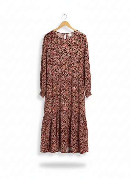 H&M |XL| BUST 24| ROMANTIC PINK DITSY FLORAL MIDI DRESS