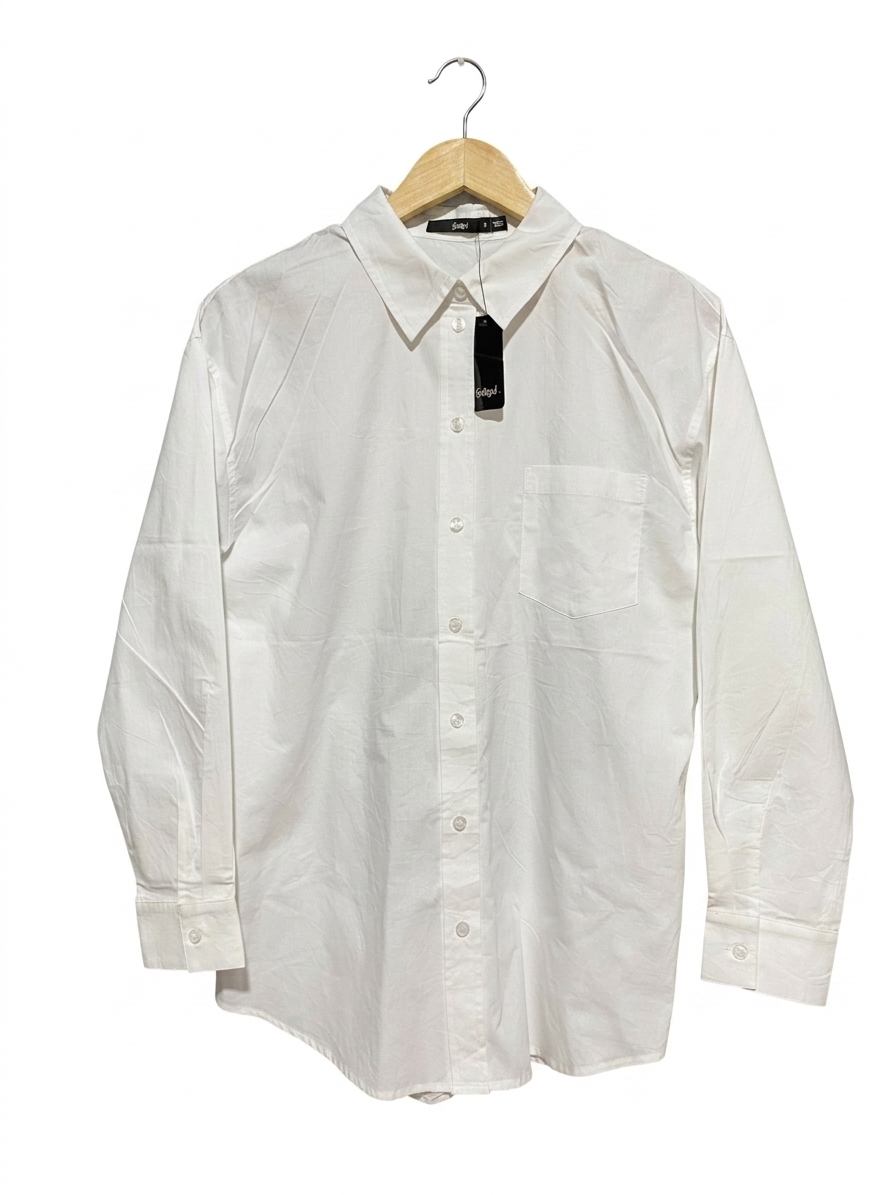 SPORTS GIRL |XL| BUST 21| B26| ESSENTIAL OVERSIZED CRISP WHITE BUTTON-DOWN SHIRT