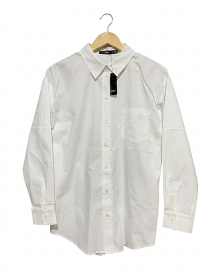 SPORTS GIRL |XL| BUST 21| B26| ESSENTIAL OVERSIZED CRISP WHITE BUTTON-DOWN SHIRT