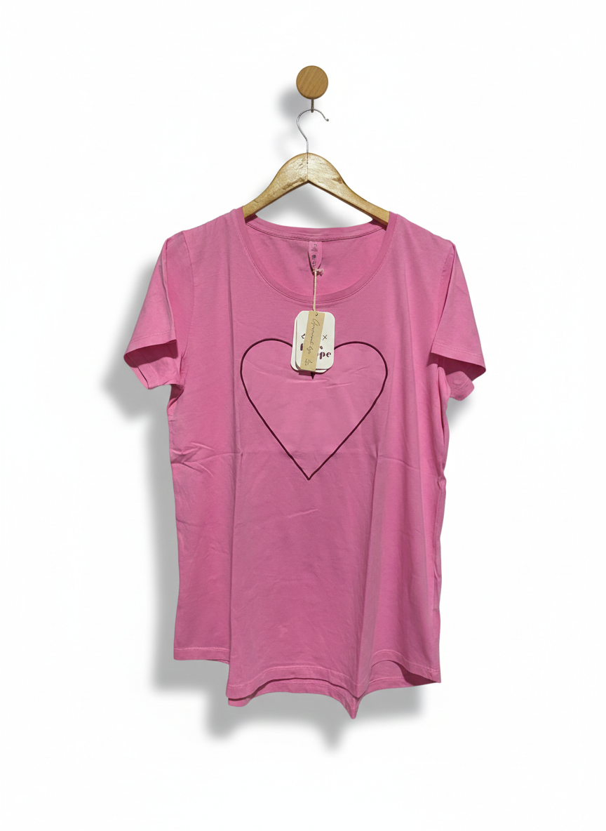 ELM PINK HOPE |M/L| BUST 20| C1| Love Moschino fitted short-sleeved t-shirt