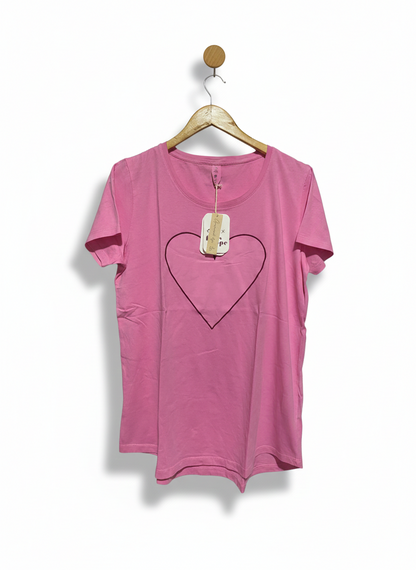 ELM PINK HOPE |M/L| BUST 20| C1| Love Moschino fitted short-sleeved t-shirt
