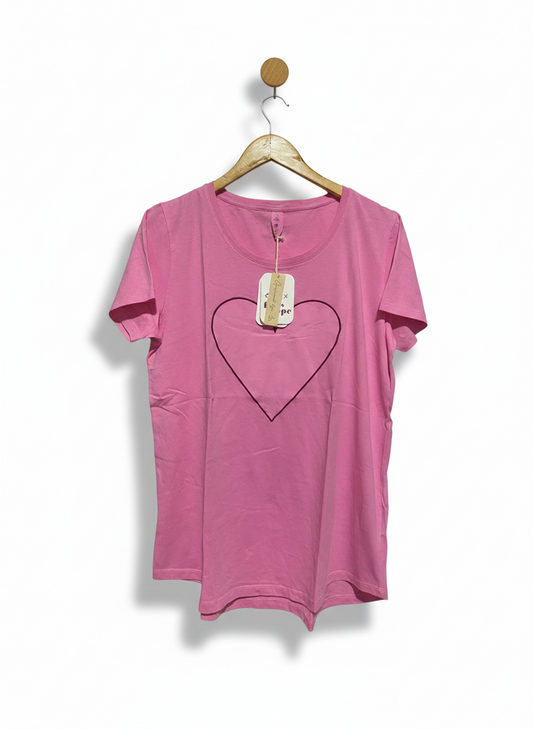 ELM PINK HOPE |M/L| BUST 20| C1| Love Moschino fitted short-sleeved t-shirt
