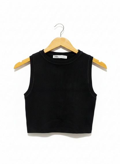 ZARA |M| BUST 12| Sleeveless, round neck, cropped length