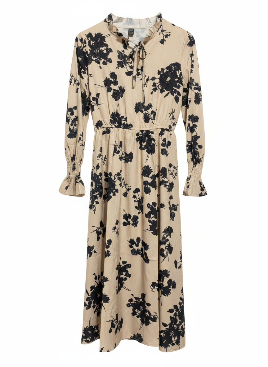 SHEIN |S| BUST 17| C6| VINTAGE-INSPIRED FLORAL MAXI DRESS