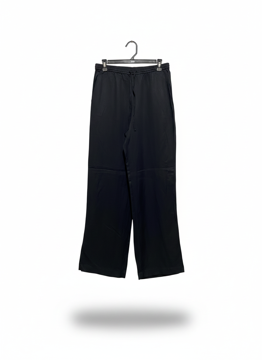 EFFORTLESS NOIR WIDE-LEG LOUNGE PANTS |L| WAIST 30|