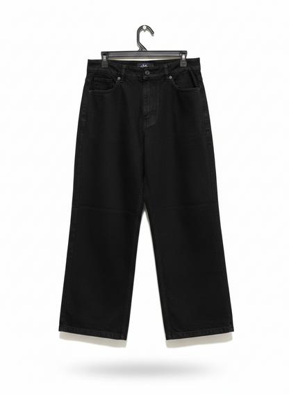 DOTTI |XL| WAIST 32 |B14|Black, High-Waisted, Wide-Leg Denim Jeans