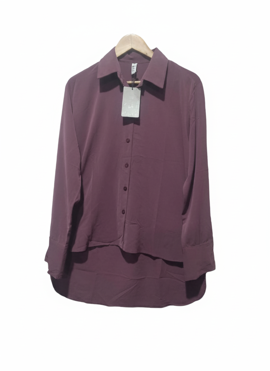 MNG Women's Purple Button-Down Shirt