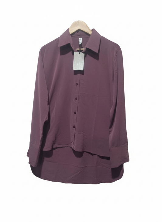 MNG Women's Purple Button-Down Shirt