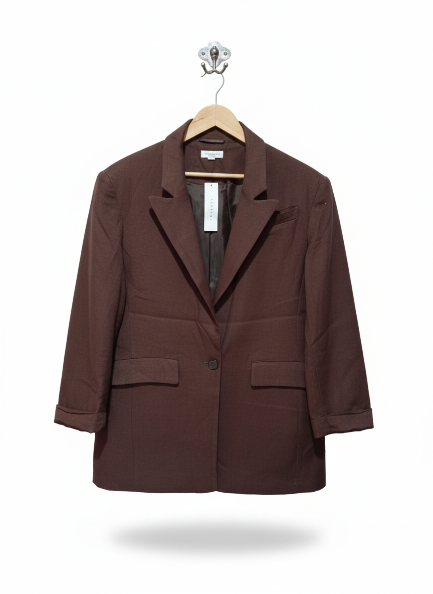 TOPSHOP|XS/S|BUST S| Oversized Open Back Blazer Brown
