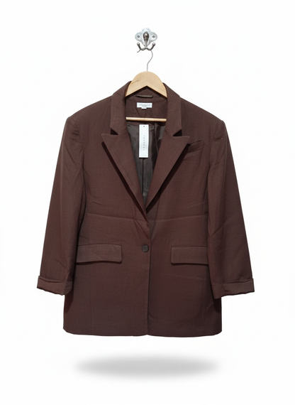 TOPSHOP|XS/S|BUST S| Oversized Open Back Blazer Brown
