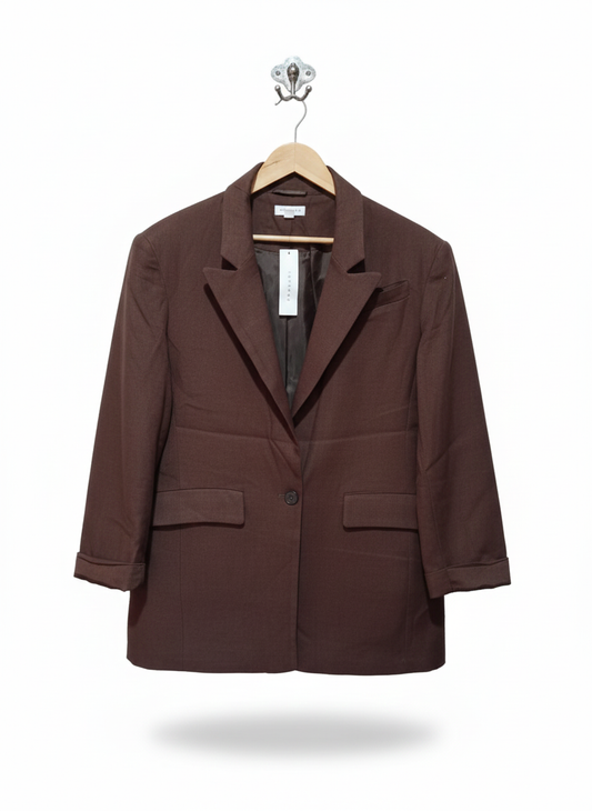 TOPSHOP|XS/S|BUST S| Oversized Open Back Blazer Brown