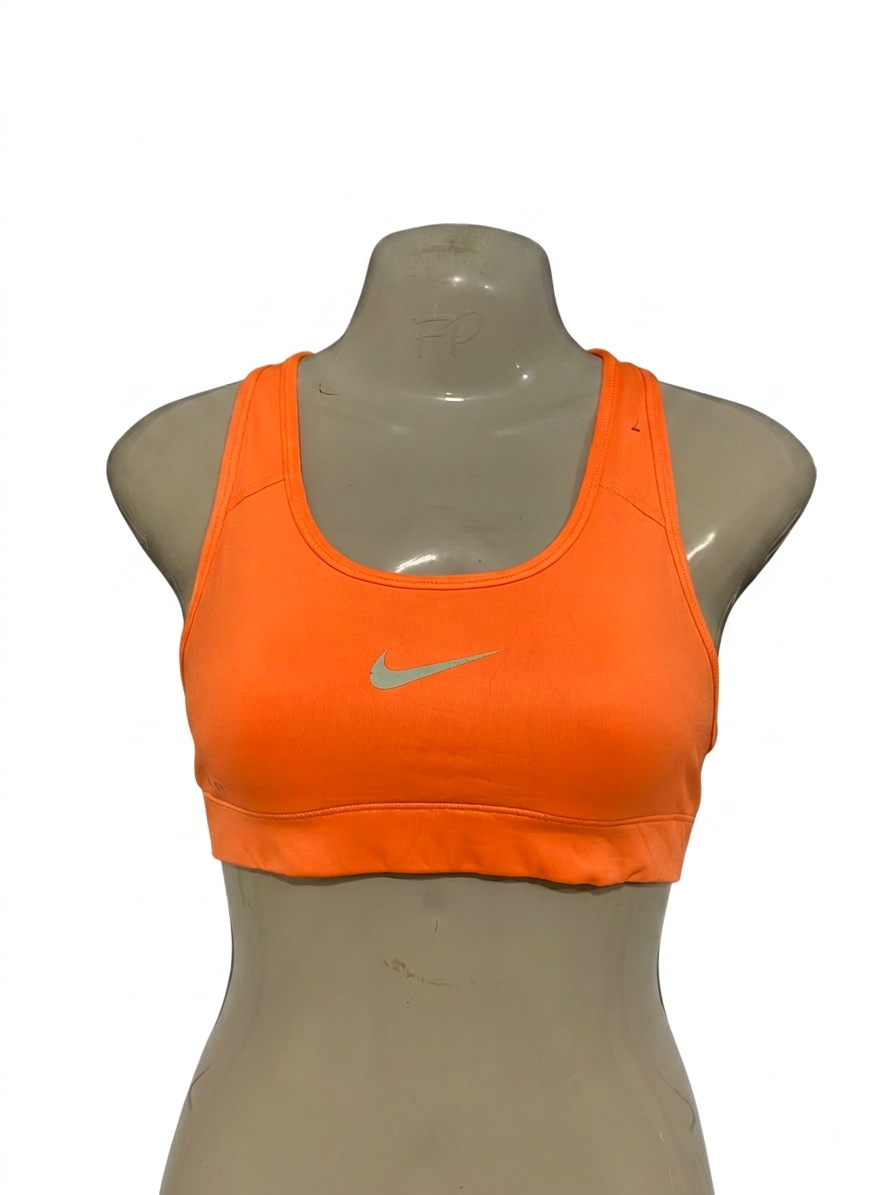 NIKE PRO |XS| BUST 14| A23| VIBRANT NEON ORANGE ATHLETIC SPORTS BRA | PERFORMANCE RACERBACK WORKOUT CROP TOP
