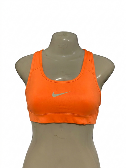 NIKE PRO |XS| BUST 14| A23| VIBRANT NEON ORANGE ATHLETIC SPORTS BRA | PERFORMANCE RACERBACK WORKOUT CROP TOP