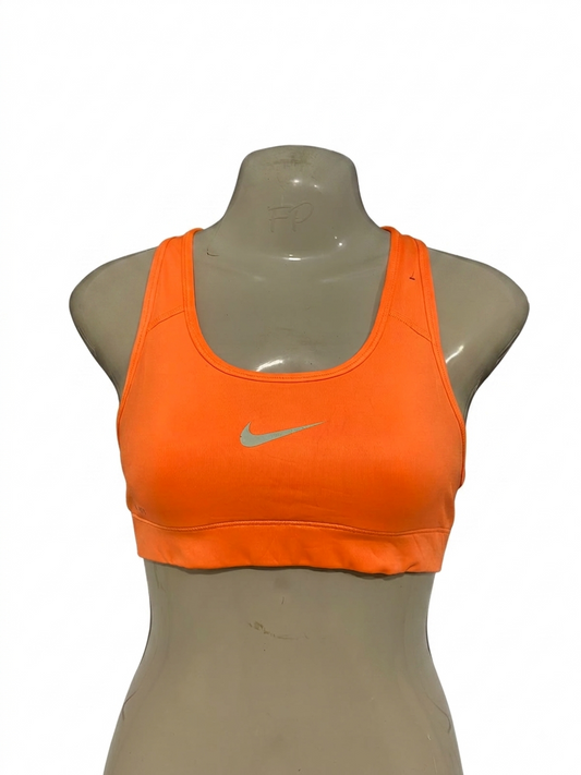 NIKE PRO |XS| BUST 14| A23| VIBRANT NEON ORANGE ATHLETIC SPORTS BRA | PERFORMANCE RACERBACK WORKOUT CROP TOP