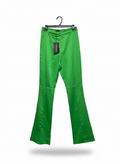 PRETTYLITTLETHING |L| WAIST 30| STRIKING EMERALD GREEN FLARED TROUSERS