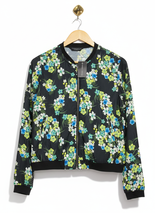 DOROTHY PERKINS|M|BUST 20|Black Floral Bomber Jacket