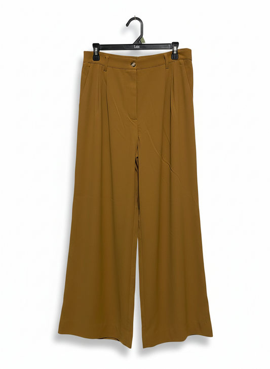 ALICE IN THE EVE |L| WAIST 30| C7|  SOPHISTICATED MUSTARD BROWN WIDE-LEG TROUSERS