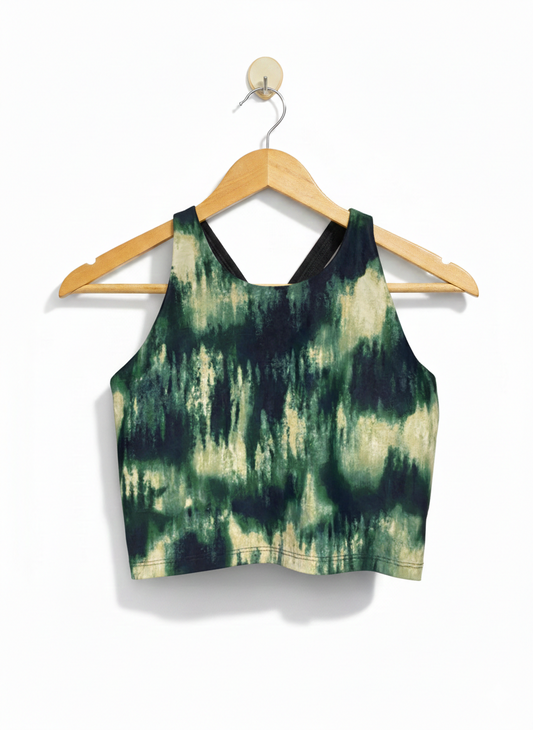 OLD NAVY |L| BUST 13|  ACTIVE GREEN TIE-DYE CROP TOP