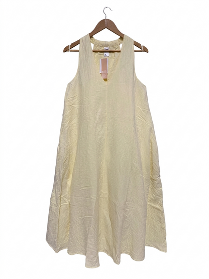 ANKO |L| BUST 20| B7| SOFT LEMON TEXTURED MAXI DRESS