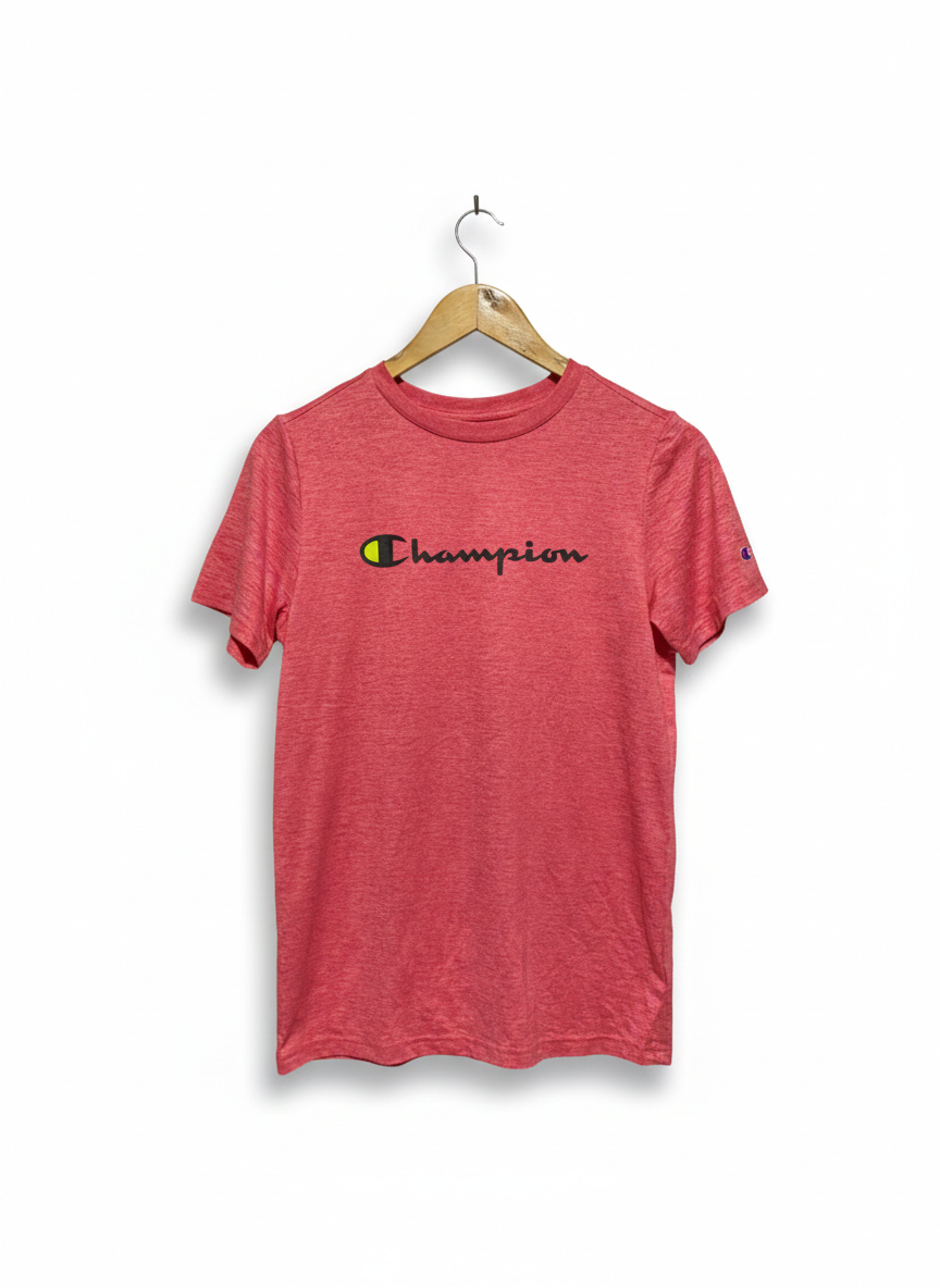 CHAMPION |M| BUST 17|B12|  Red Heathered V-Neck T-Shirt