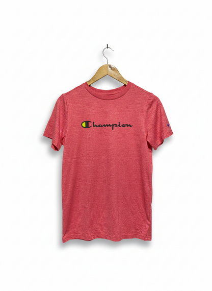 CHAMPION |M| BUST 17|B12|  Red Heathered V-Neck T-Shirt