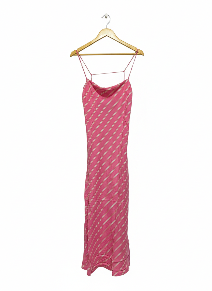 H&M |M| BUST 18| Pink/Striped Slip Dress