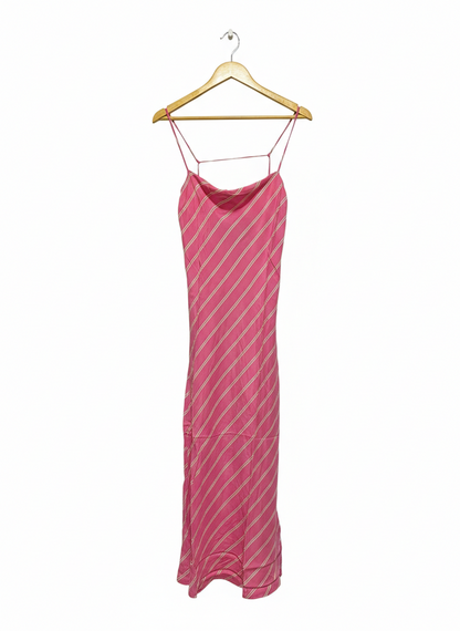 H&M |M| BUST 18| Pink/Striped Slip Dress