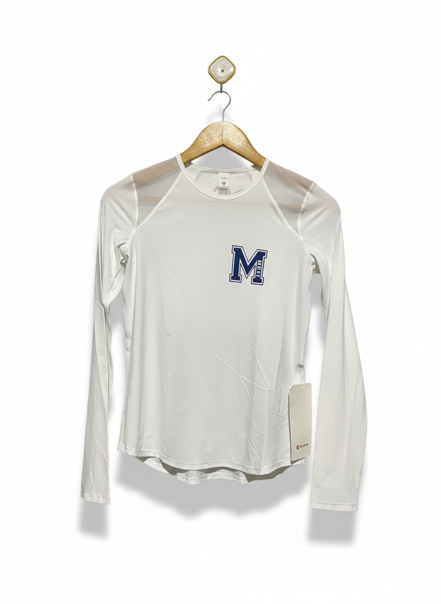 LULULEMON |M| BUST 16| Msailing Burgee White Manasquan Girls Basketball Long Sleeve Dri Fit