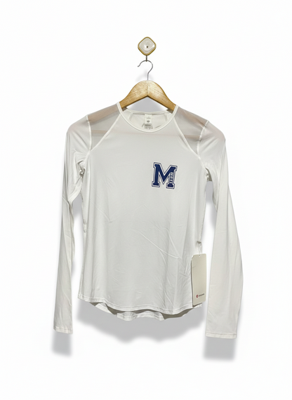 LULULEMON |M| BUST 16| Msailing Burgee White Manasquan Girls Basketball Long Sleeve Dri Fit
