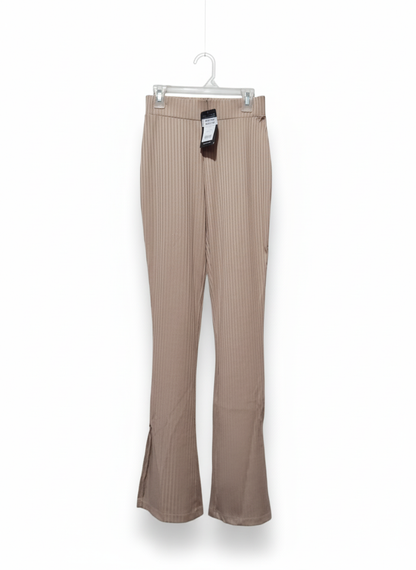 Mink Ribbed Flared Trousers | New Look W-24/ L-39