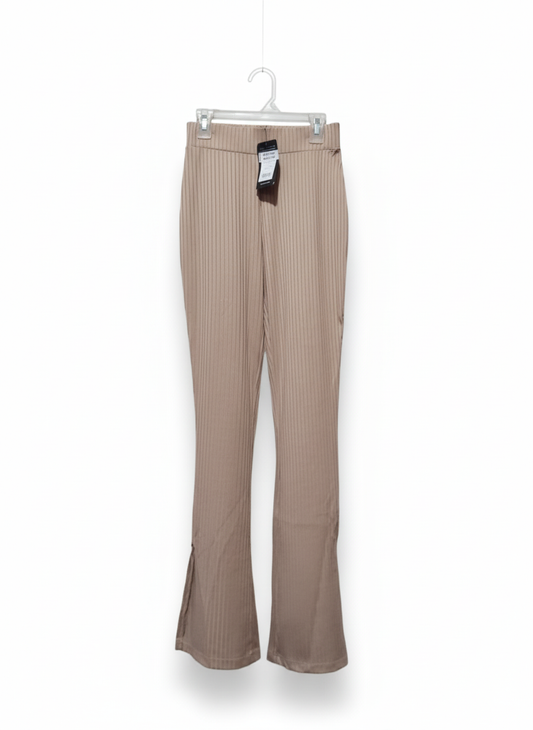 Mink Ribbed Flared Trousers | New Look W-24/ L-39