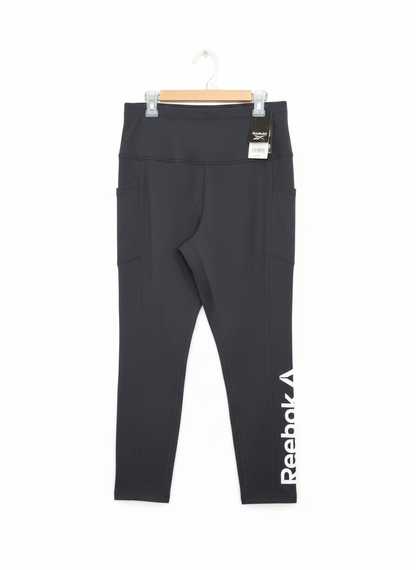 REEBOK|L|WAIST 30|Reebok Black Capri Leggings Women's with Stretch and Side Pockets