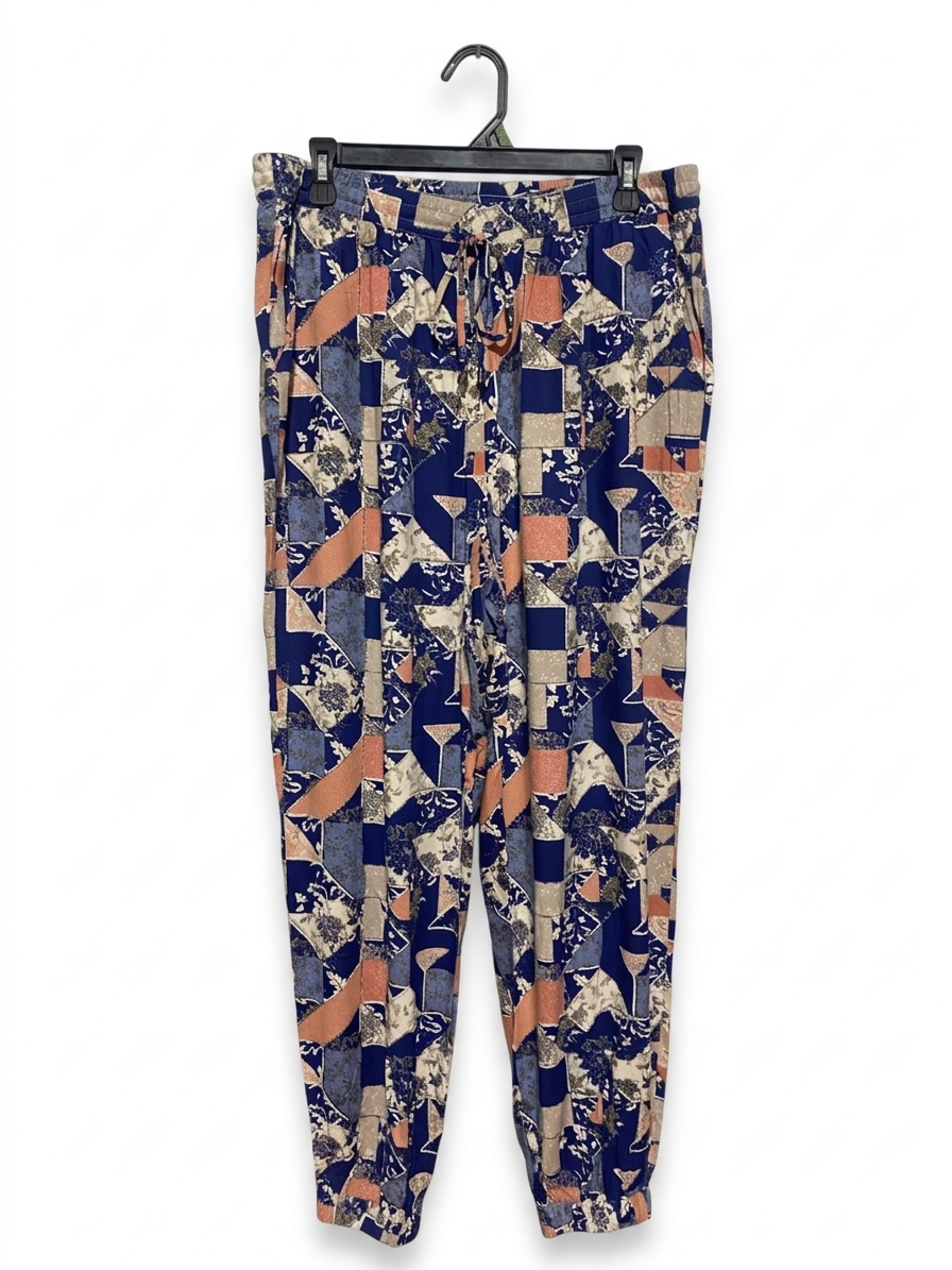 TU WOMAN |XL| WAIST 34| B9| VIBRANT GEOMETRIC PRINT JOGGER TROUSERS